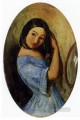 Una joven peinándose el cabello prerrafaelita John Everett Millais